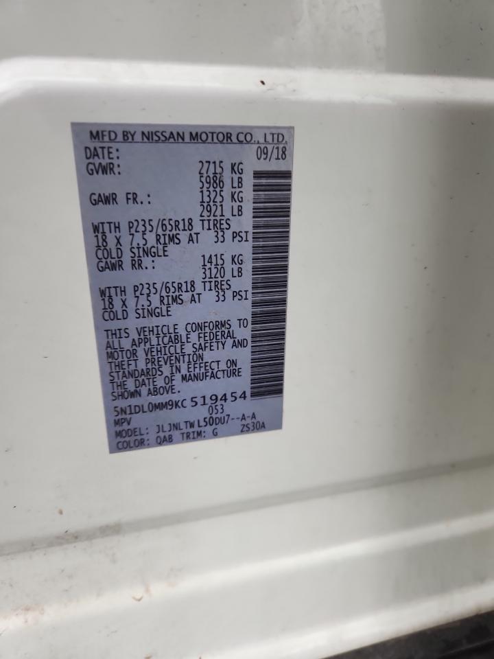 2019 Infiniti Qx60 Luxe VIN: 5N1DL0MM9KC519454 Lot: 93440475