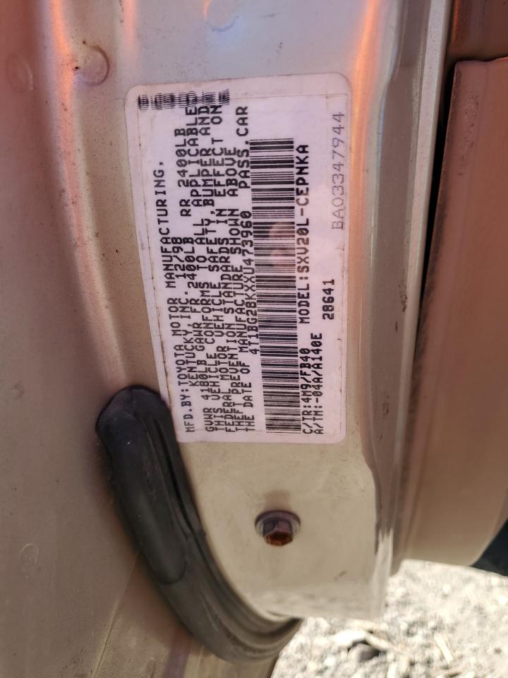 1999 Toyota Camry Ce VIN: 4T1BG28KXXU473960 Lot: 92384525