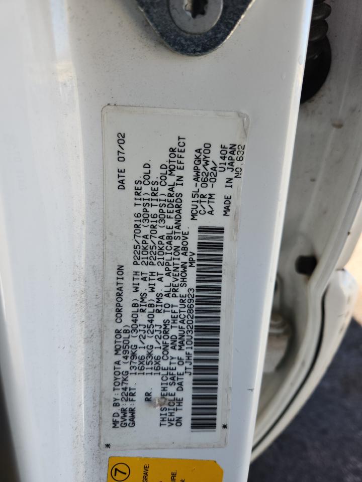 2002 Lexus Rx 300 VIN: JTJHF10U320286923 Lot: 91855565