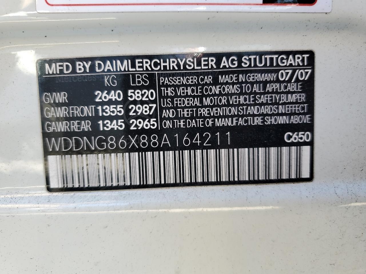 2008 Mercedes-Benz S 550 4Matic VIN: WDDNG86X88A164211 Lot: 85429325