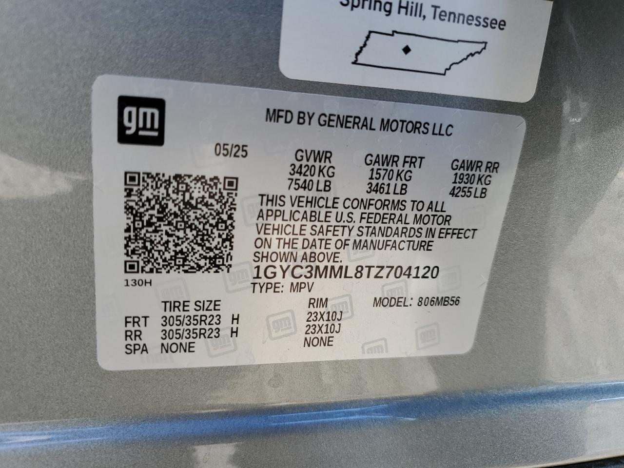 2026 Cadillac Vistiq Premium Luxury VIN: 1GYC3MML8TZ704120 Lot: 85431445