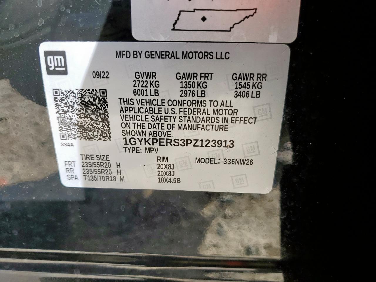 2023 Cadillac Xt6 Platinum Premium Luxury VIN: 1GYKPERS3PZ123913 Lot: 92459475