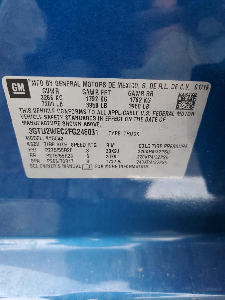 2015 GMC Sierra K1500 Denali VIN: 3GTU2WEC2FG248031 Lot: 93055595