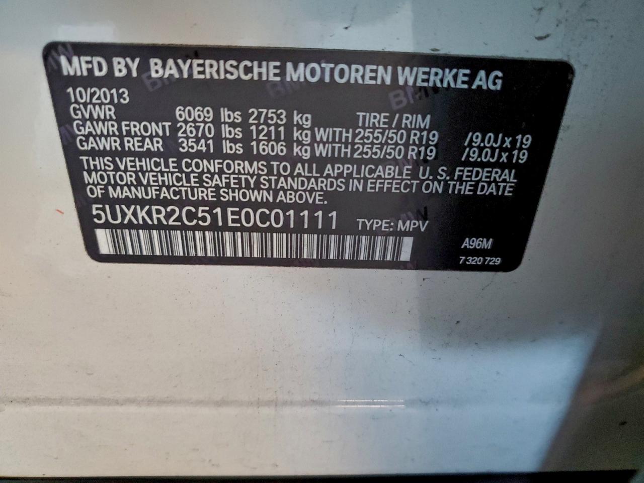 2014 BMW X5 Sdrive35I VIN: 5UXKR2C51E0C01111 Lot: 94409445