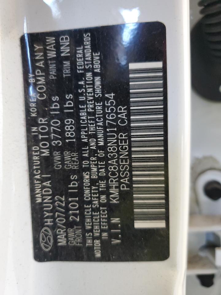 2022 Hyundai Venue Sel VIN: KMHRC8A38NU176554 Lot: 91612085