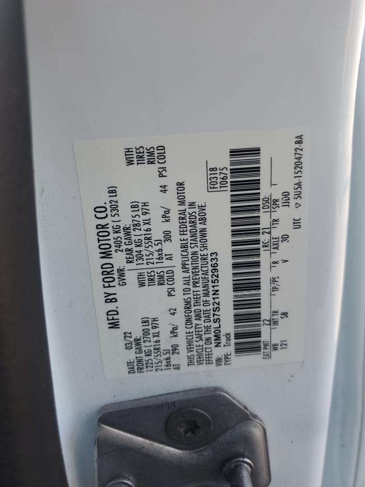 2022 Ford Transit Connect Xl VIN: NM0LS7S21N1529633 Lot: 92738325