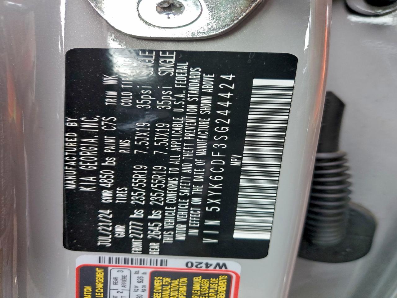 2025 Kia Sportage X Line VIN: 5XYK6CDF3SG244424 Lot: 93900075