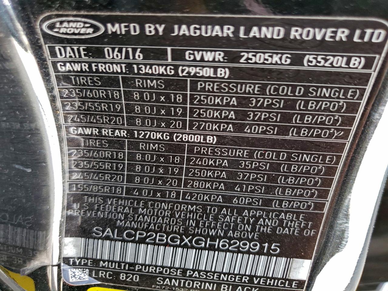 2016 Land Rover Discovery Sport Se VIN: SALCP2BGXGH629915 Lot: 90762445