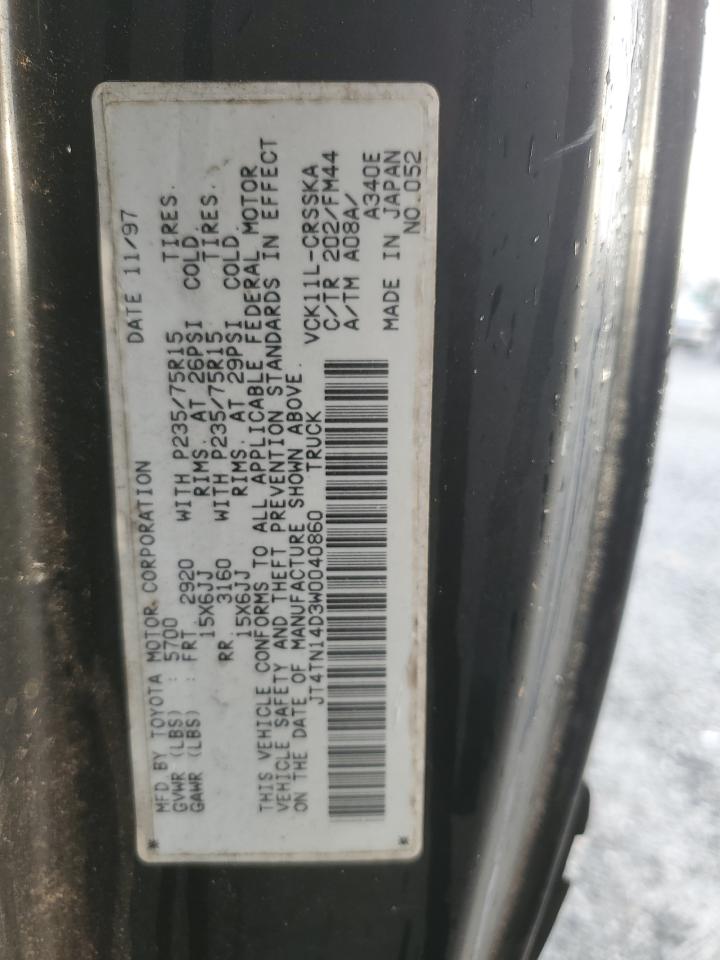 1998 Toyota T100 VIN: JT4TN14D3W0040860 Lot: 91302185