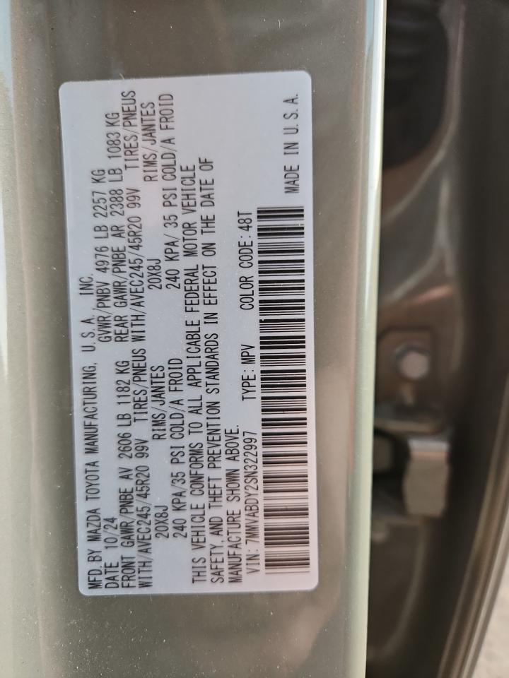 2025 Mazda Cx-50 Premium VIN: 7MMVABDY2SN322997 Lot: 91742075