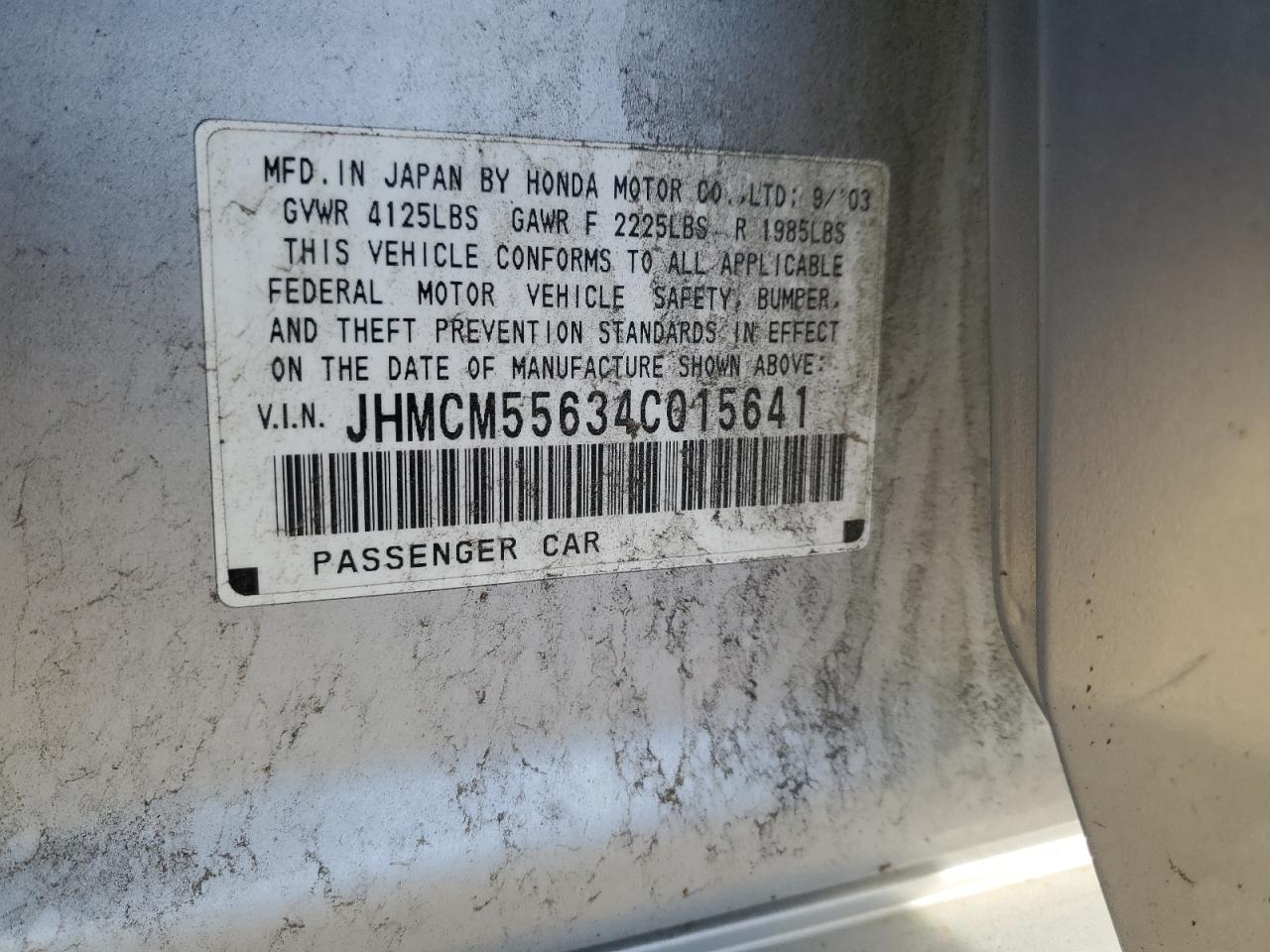 2004 Honda Accord Ex VIN: JHMCM55634C015641 Lot: 92656645