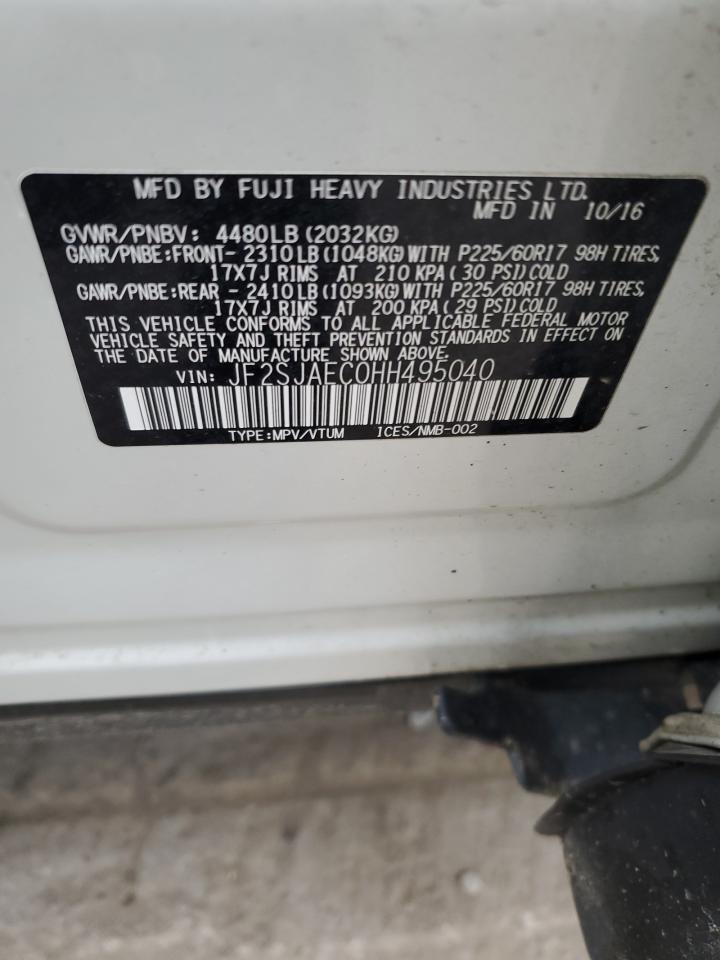 2017 Subaru Forester 2.5I Premium VIN: JF2SJAEC0HH495040 Lot: 92366745