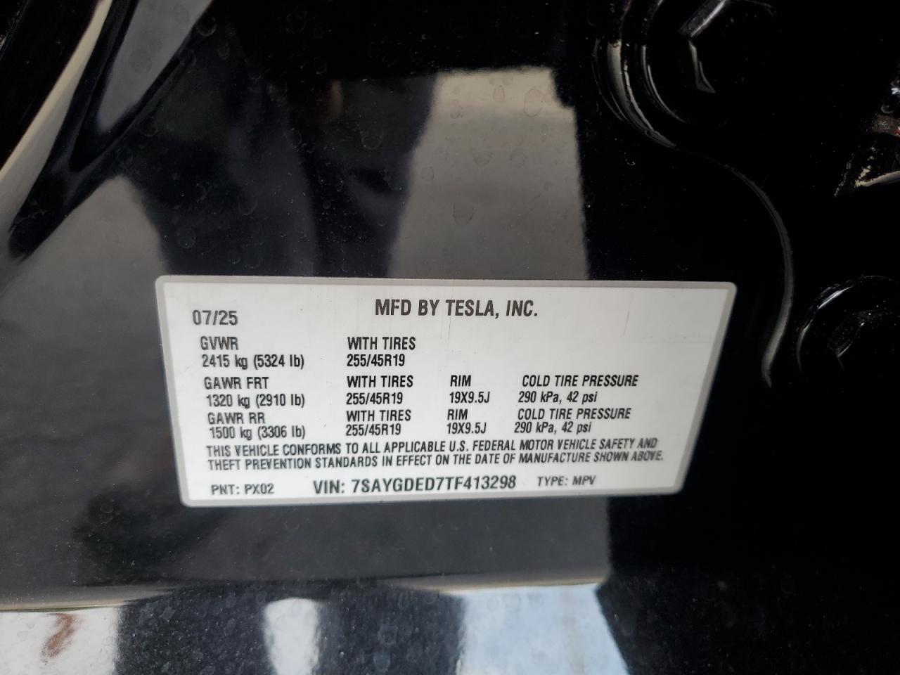 2026 Tesla Model Y VIN: 7SAYGDED7TF413298 Lot: 91472705