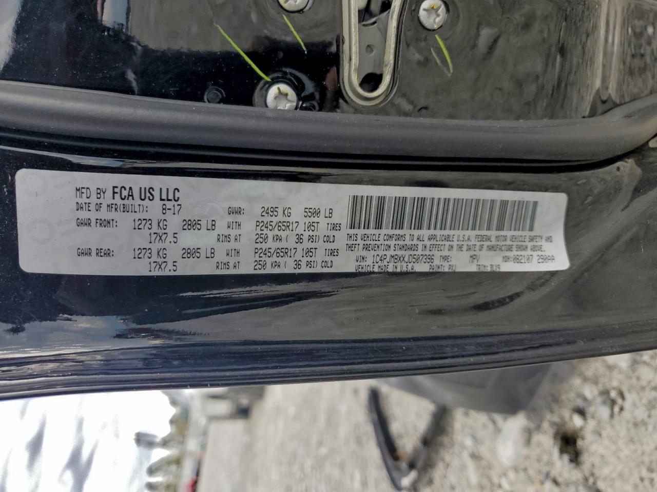 2018 Jeep Cherokee Trailhawk VIN: 1C4PJMBXXJD507396 Lot: 94333405