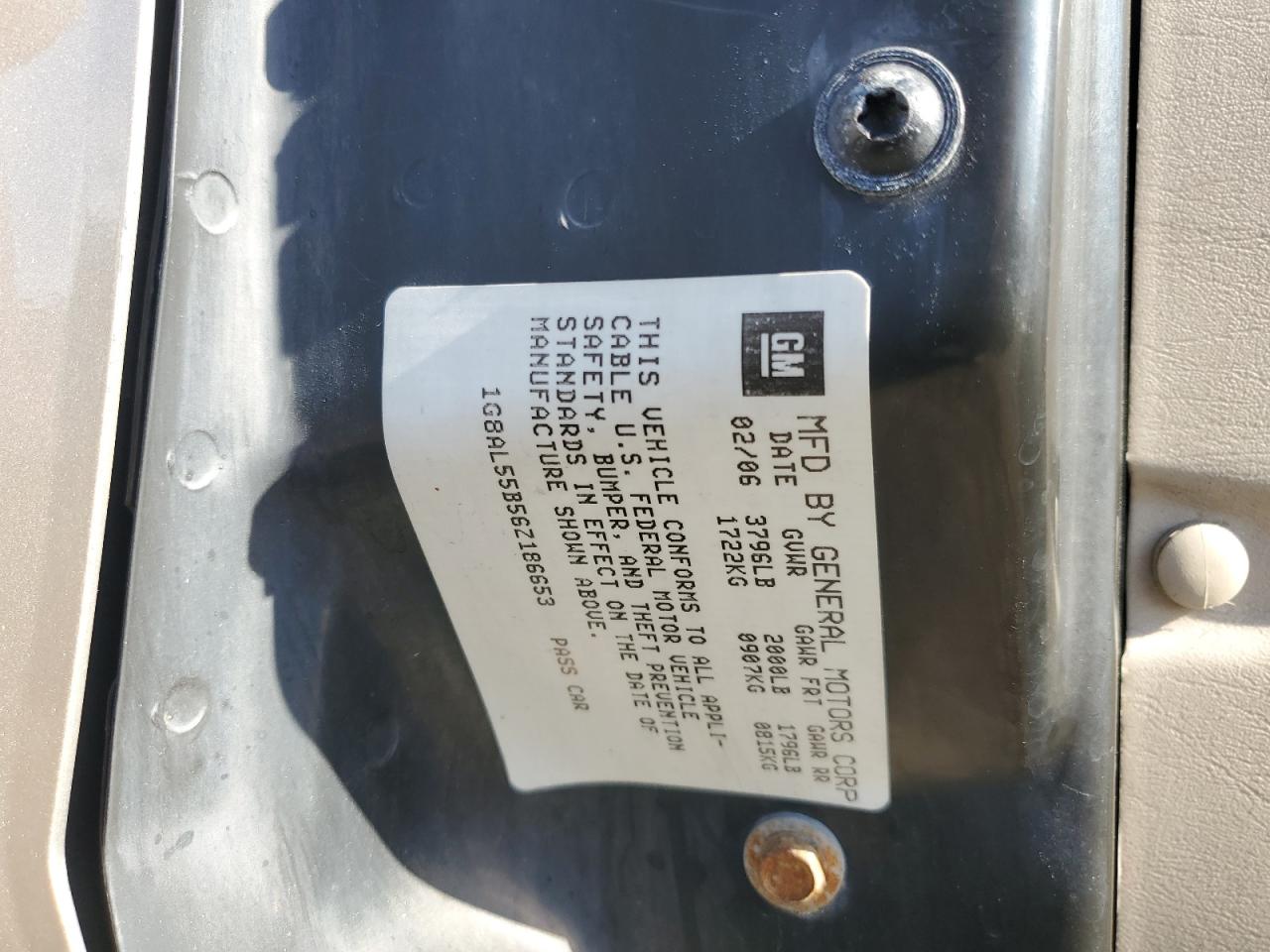 2006 Saturn Ion Level 3 VIN: 1G8AL55B56Z186653 Lot: 92742755