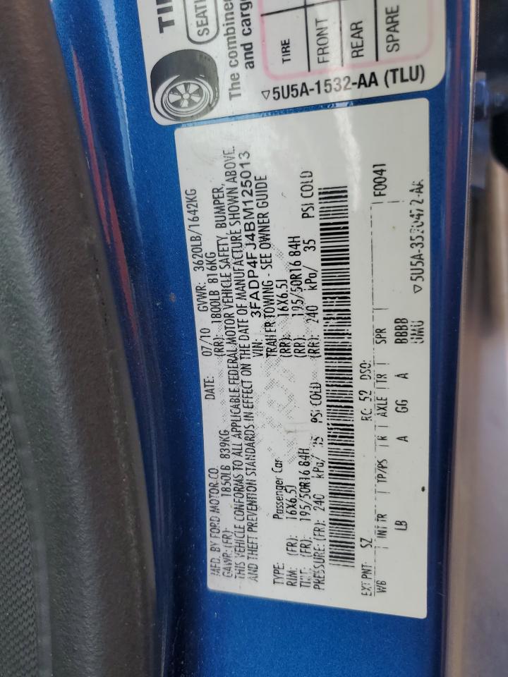 2011 Ford Fiesta Ses VIN: 3FADP4FJ4BM125013 Lot: 91481965