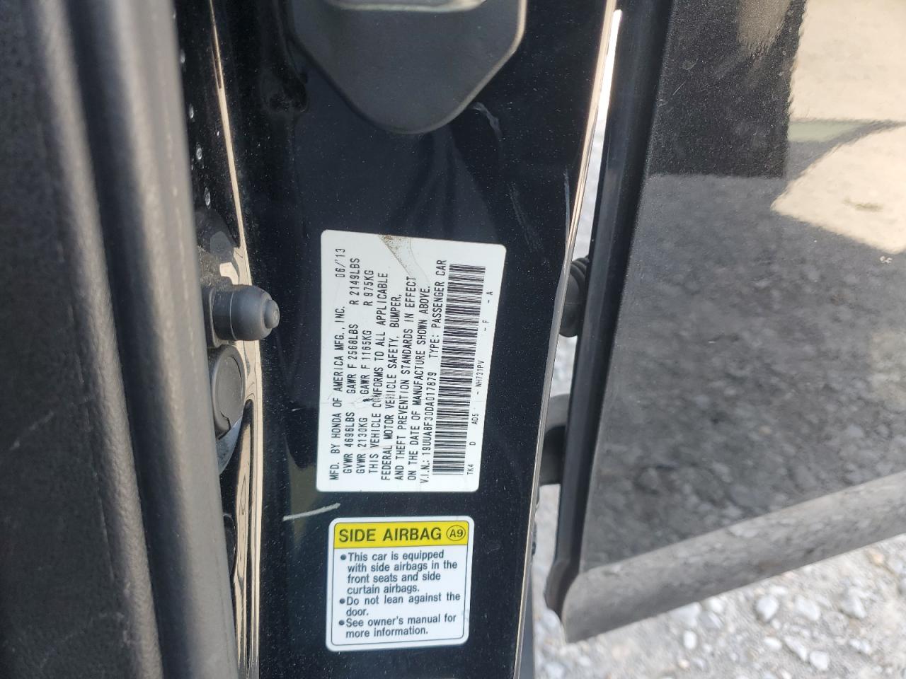 2013 Acura Tl Se VIN: 19UUA8F30DA017879 Lot: 92645935