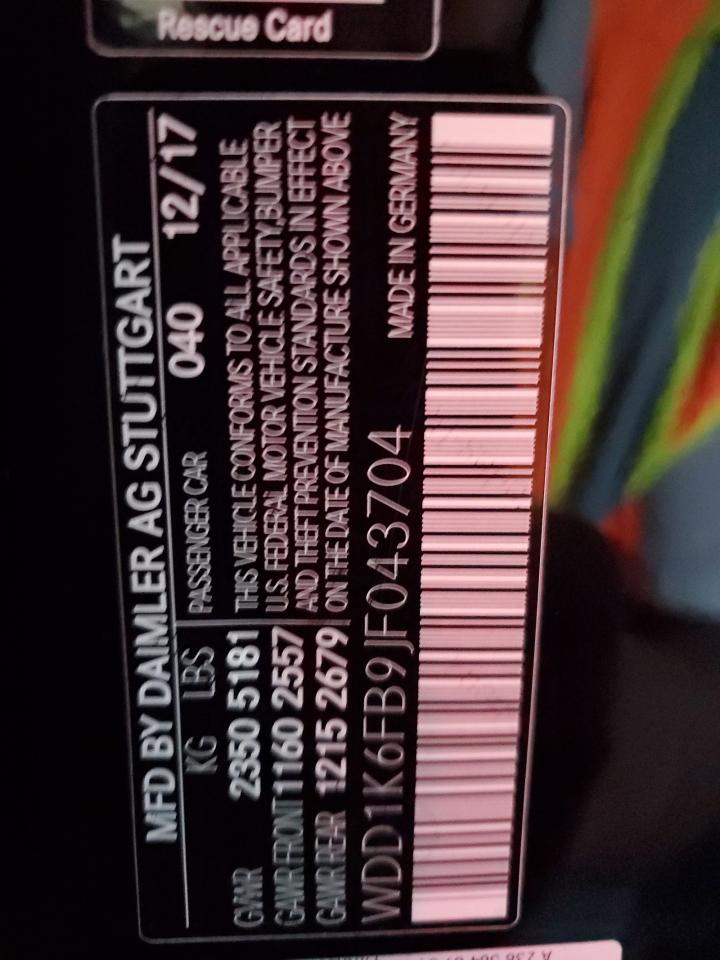 2018 Mercedes-Benz E 400 VIN: WDD1K6FB9JF043704 Lot: 89834685