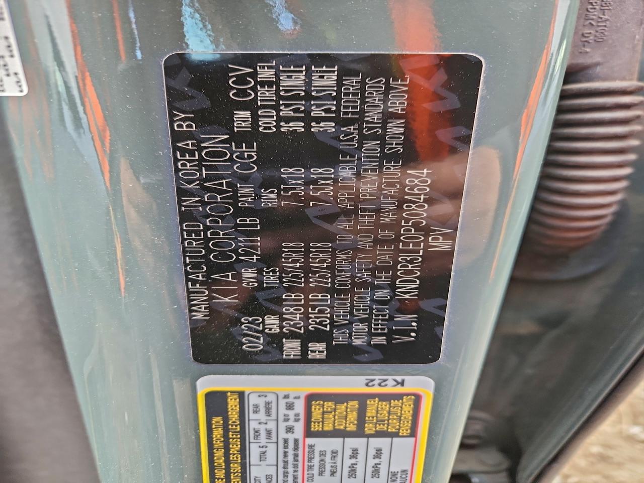 2023 Kia Niro Ex VIN: KNDCR3LE0P5084684 Lot: 93712915