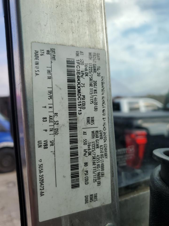 2021 Ford E450 Sd VIN: 1FC3E4KKXMDC15713 Lot: 92912765