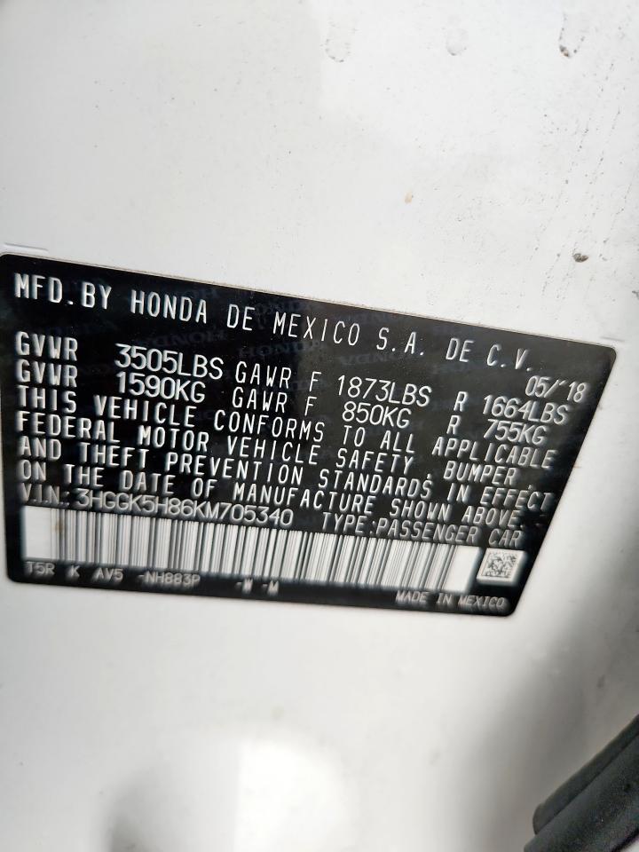 2019 Honda Fit Ex VIN: 3HGGK5H86KM705340 Lot: 93845595