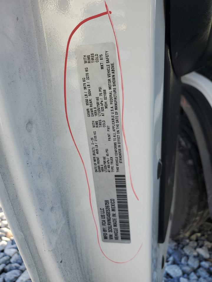 2025 Ram Promaster 1500 1500 Standard VIN: 3C6LRVNG4SE539759 Lot: 87411565