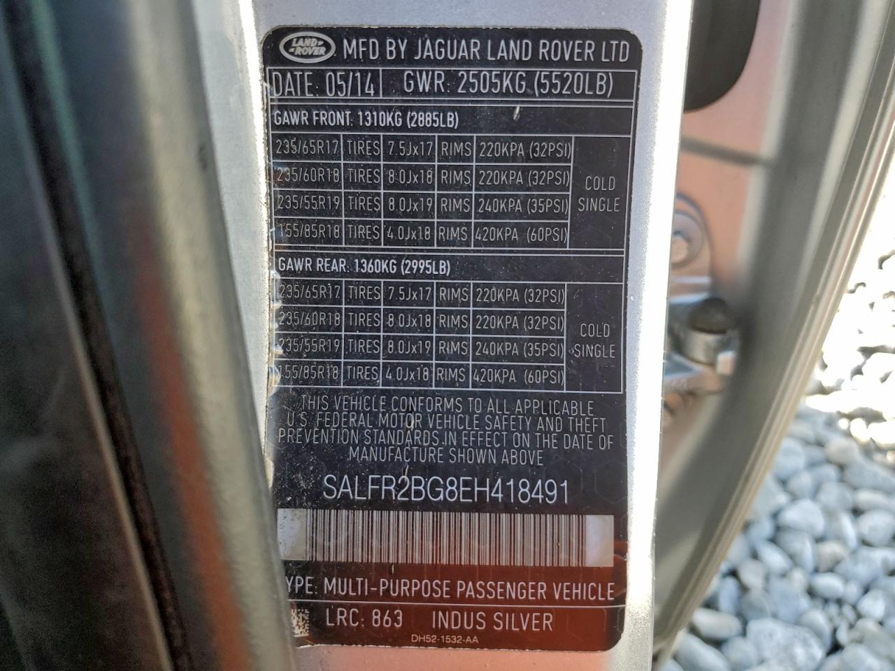 2014 Land Rover Lr2 Hse VIN: SALFR2BG8EH418491 Lot: 94600465