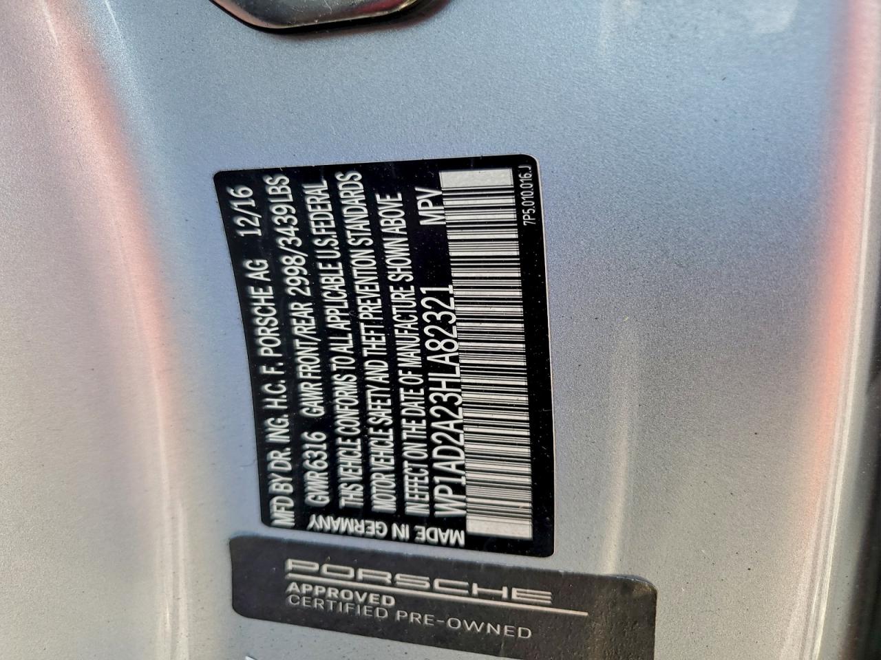 2017 Porsche Cayenne Gts VIN: WP1AD2A23HLA82321 Lot: 94309295