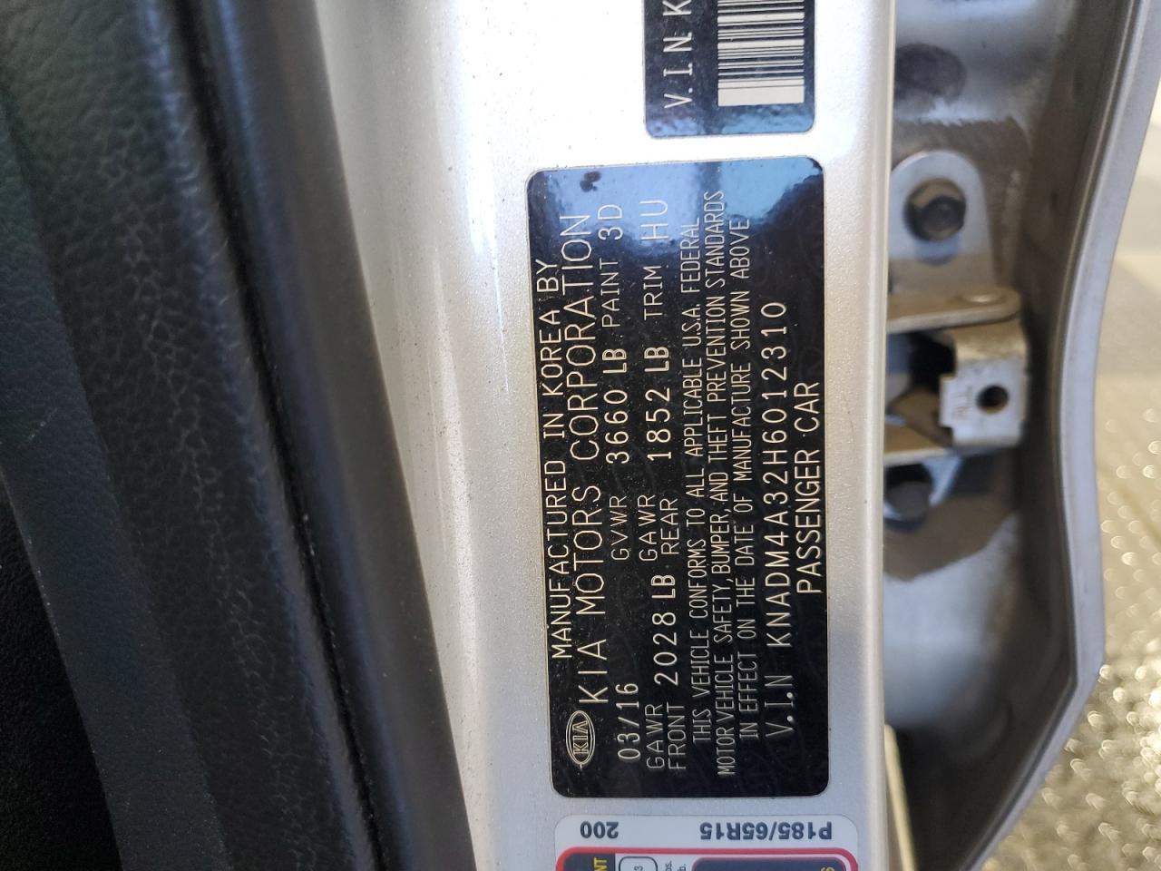 2017 Kia Rio Lx VIN: KNADM4A32H6012310 Lot: 92235105