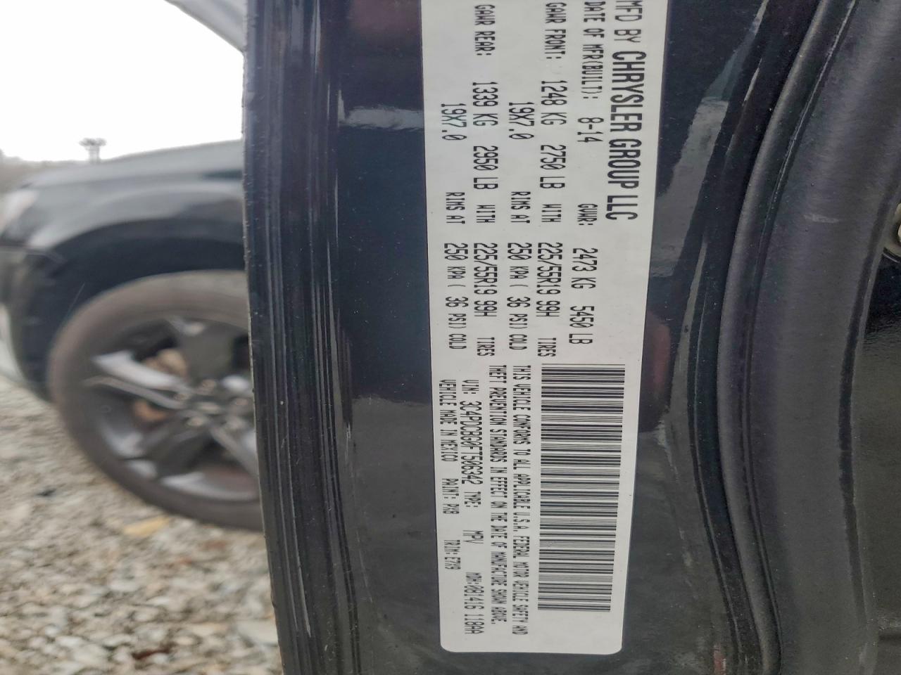 2015 Dodge Journey Sxt VIN: 3C4PDCBG0FT506342 Lot: 94139655