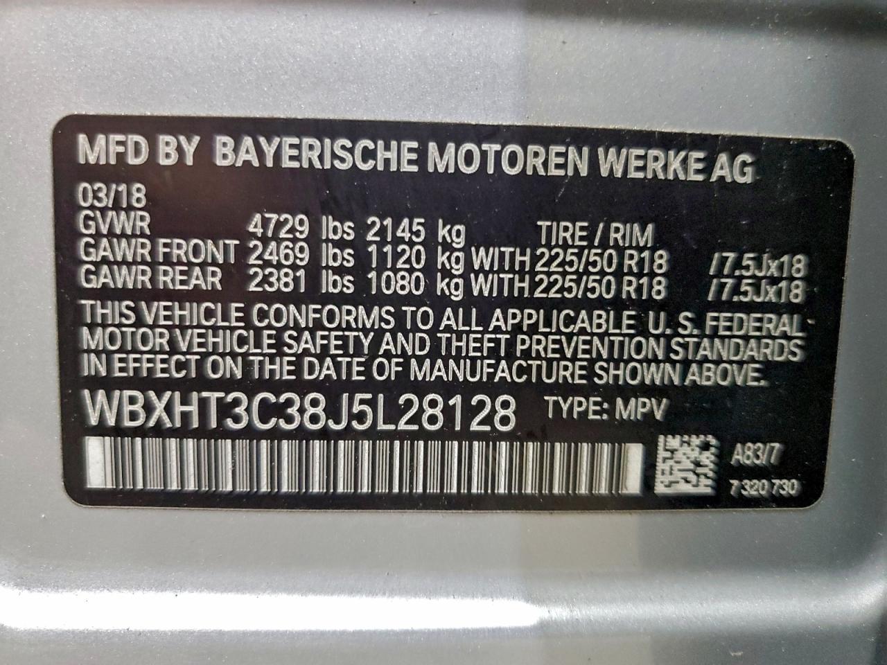 2018 BMW X1 xDrive28I VIN: WBXHT3C38J5L28128 Lot: 93373195