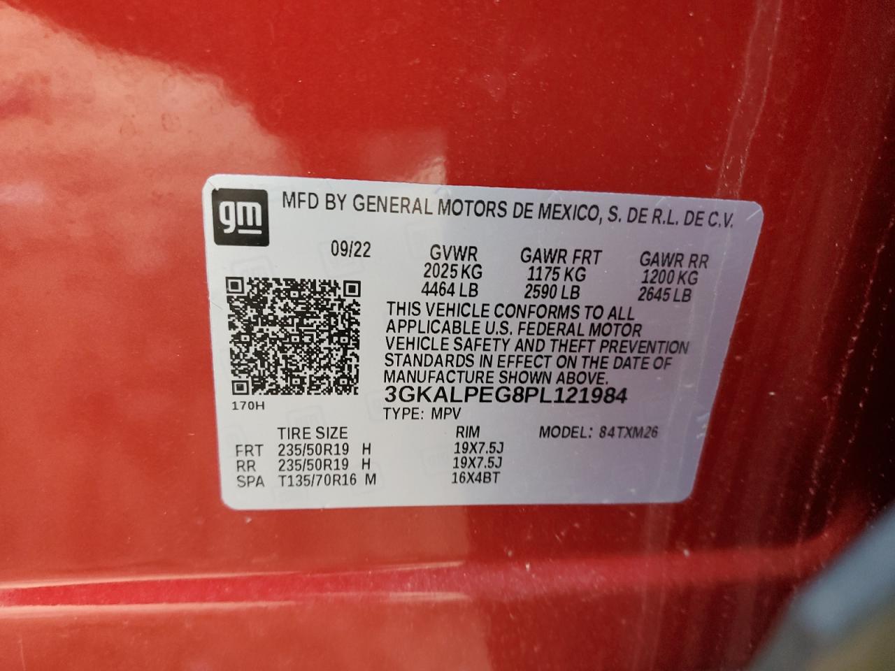 2023 GMC Terrain Slt VIN: 3GKALPEG8PL121984 Lot: 92070335