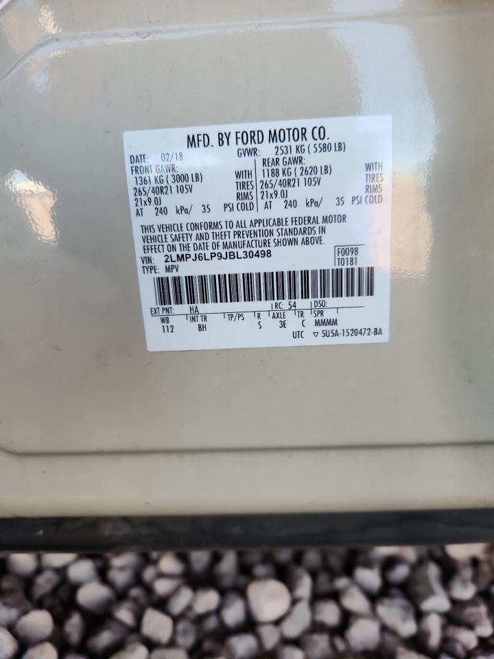 2018 Lincoln Mkx Reserve VIN: 2LMPJ6LP9JBL30498 Lot: 92120645