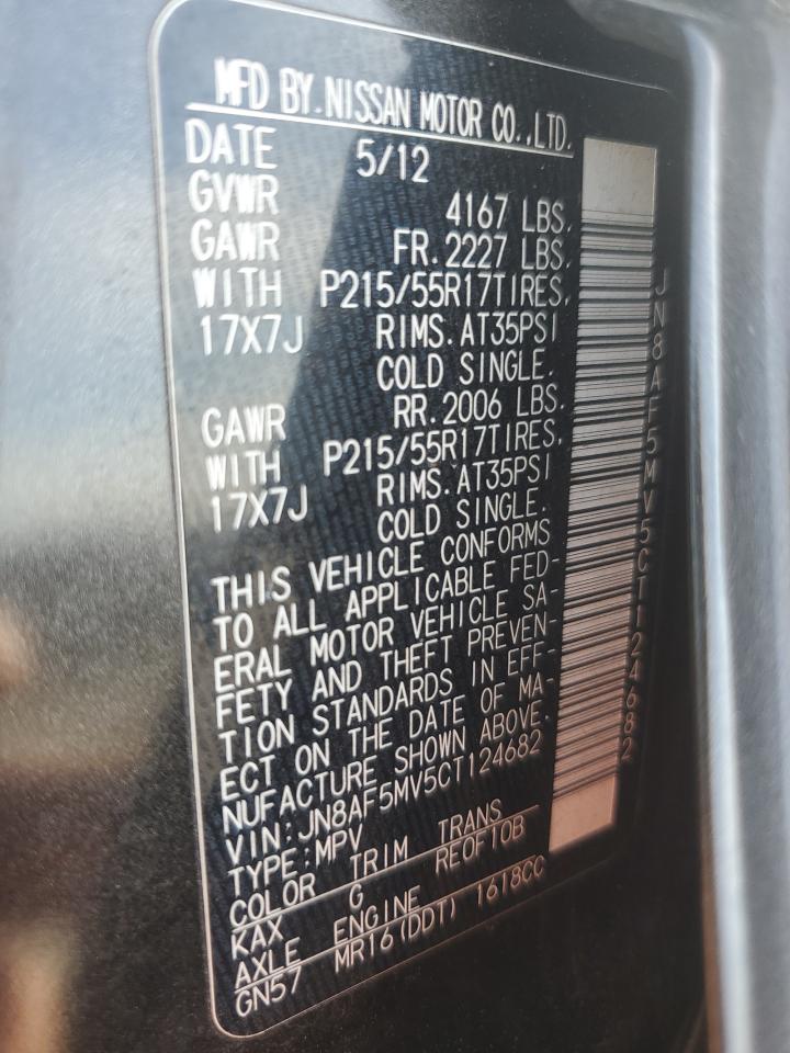 2012 Nissan Juke S VIN: JN8AF5MV5CT124682 Lot: 91732755