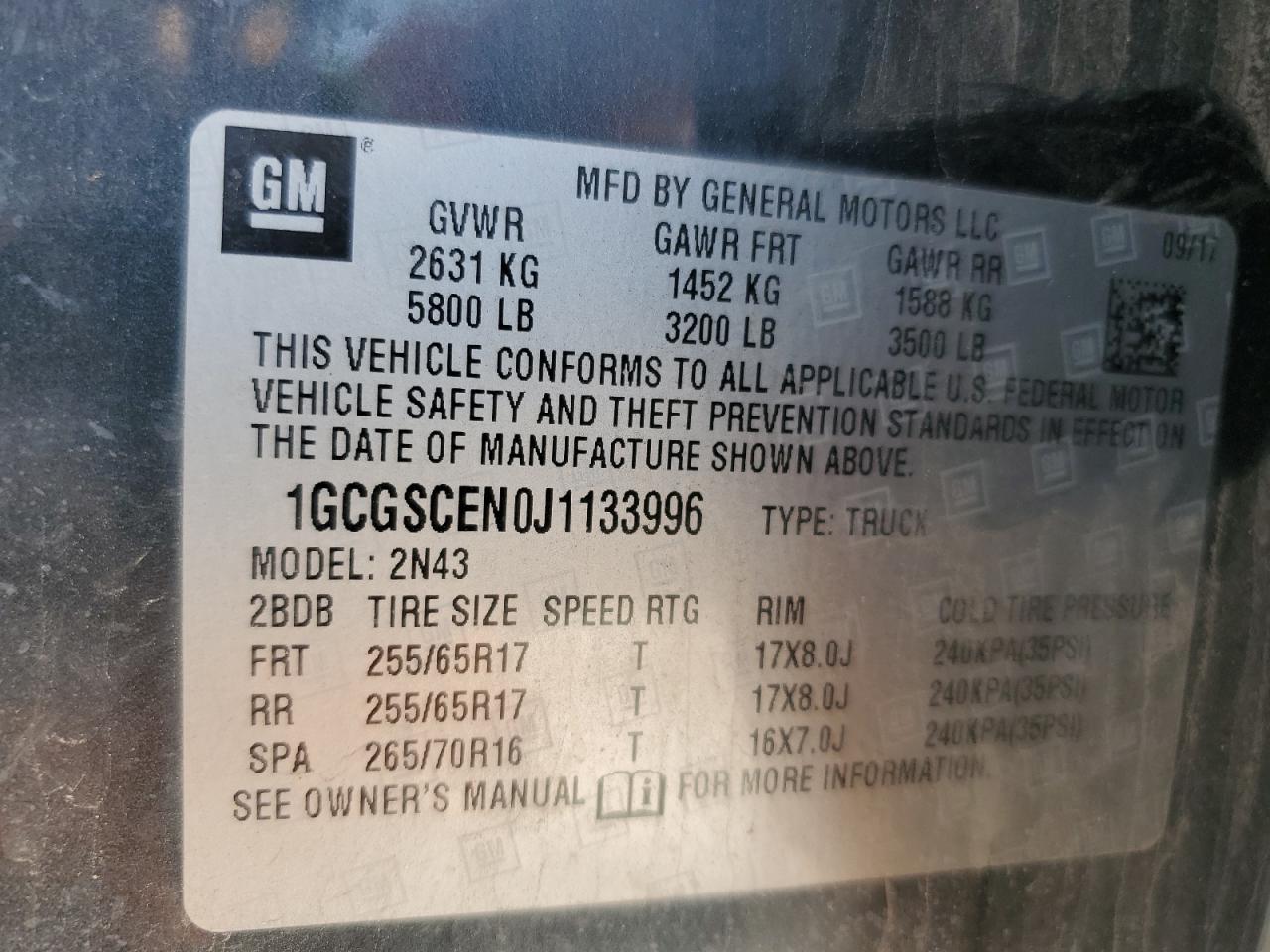 2018 Chevrolet Colorado Lt VIN: 1GCGSCEN0J1133996 Lot: 90747845