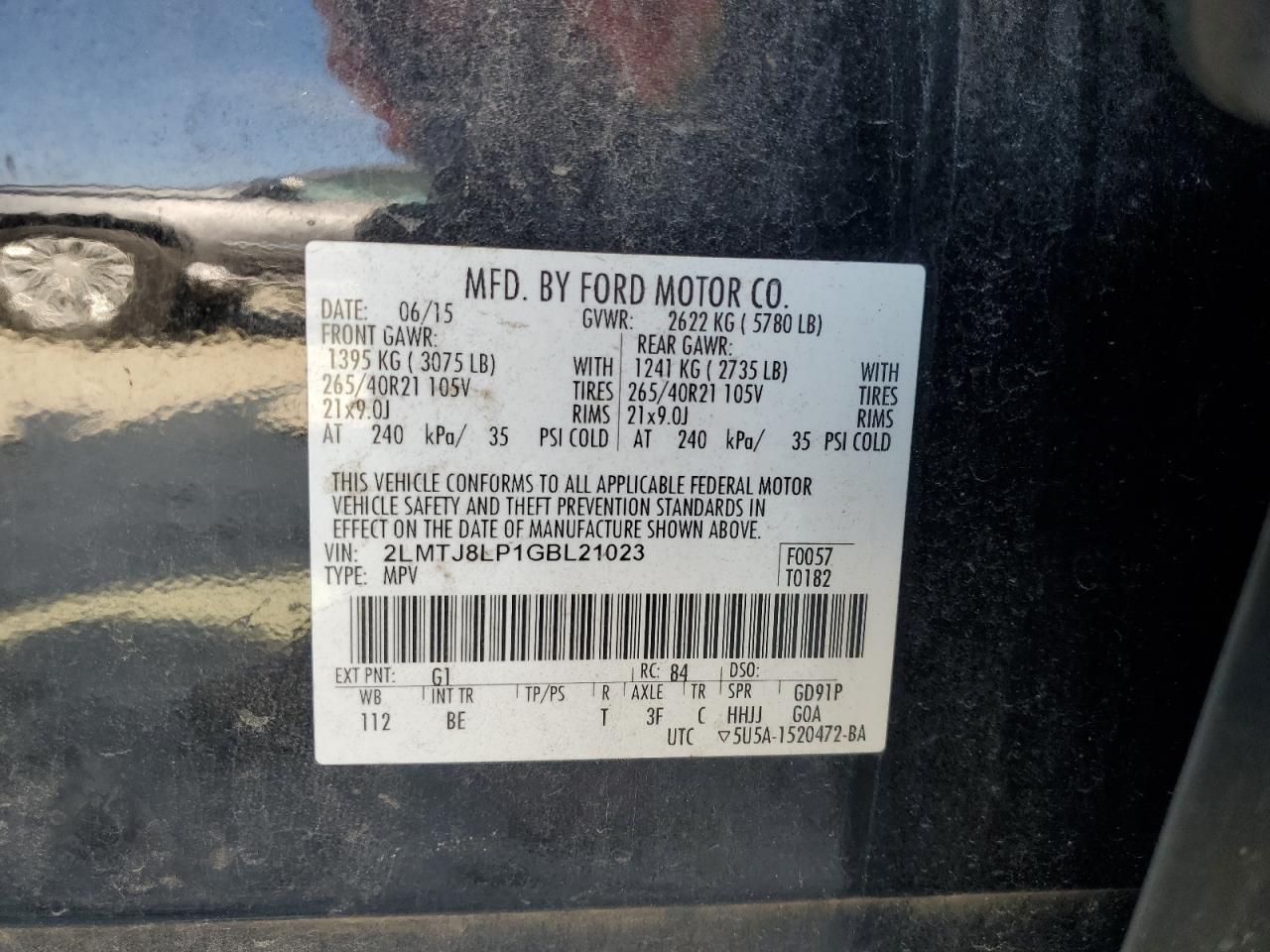 2016 Lincoln Mkx Reserve VIN: 2LMTJ8LP1GBL21023 Lot: 92592625