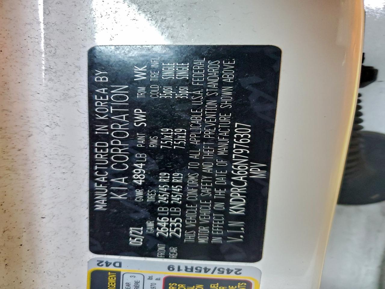 2022 Kia Sportage Sx VIN: KNDPRCA66N7976307 Lot: 94608125