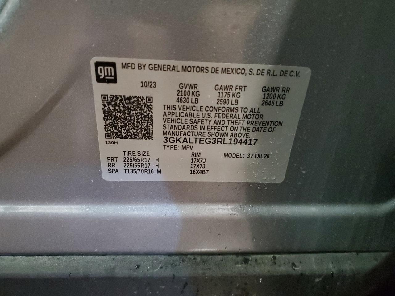 2024 GMC Terrain Sle VIN: 3GKALTEG3RL194417 Lot: 92461515