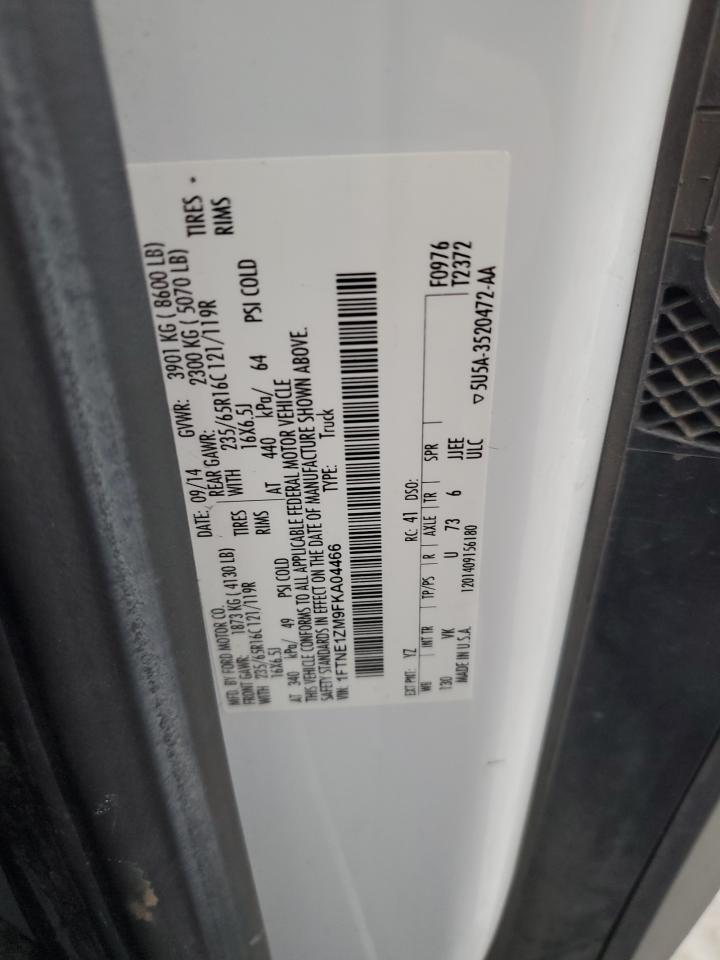 2015 Ford Transit T-150 VIN: 1FTNE1ZM9FKA04466 Lot: 92004855