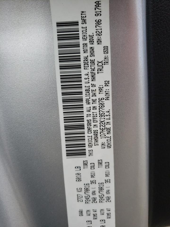 2009 Dodge Dakota St VIN: 1D7HE22K19S776076 Lot: 90820485