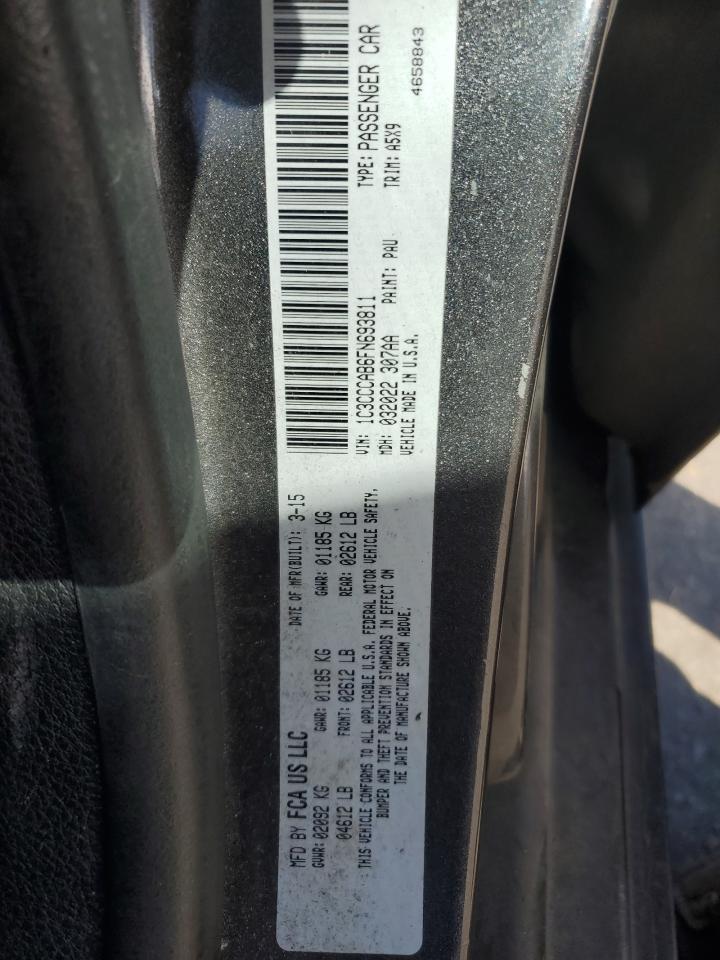 2015 Chrysler 200 Limited VIN: 1C3CCCAB6FN693811 Lot: 91445565