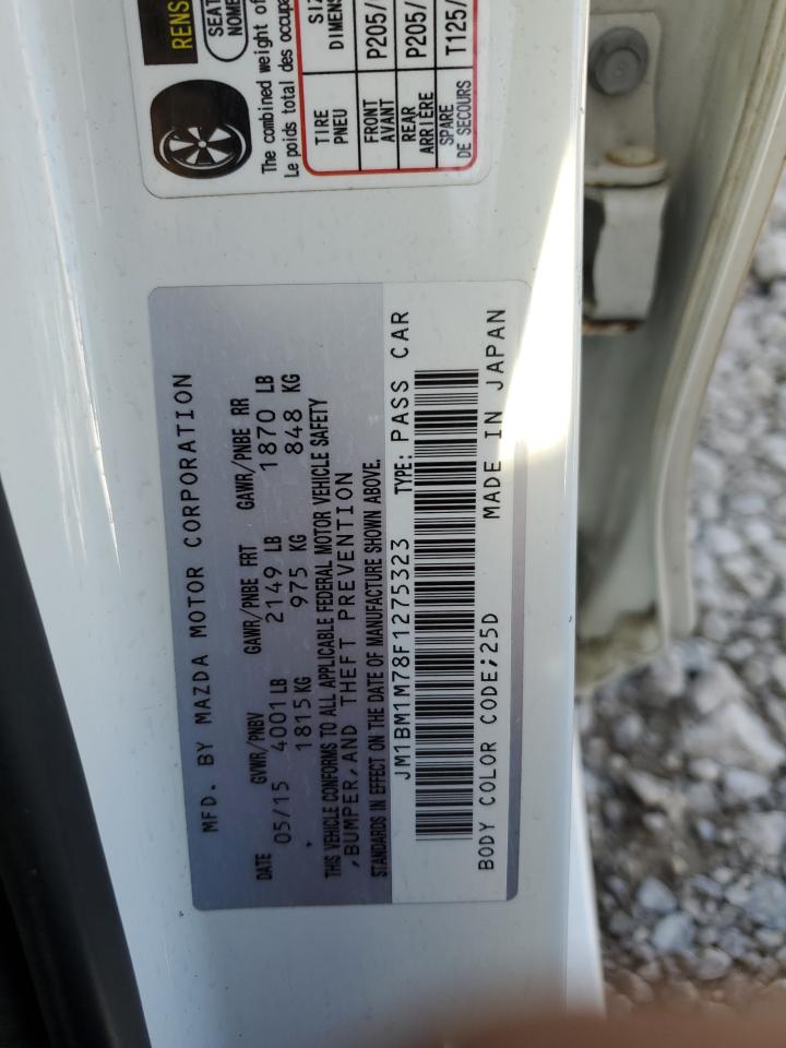 2015 Mazda 3 Grand Touring VIN: JM1BM1M78F1275323 Lot: 92467485