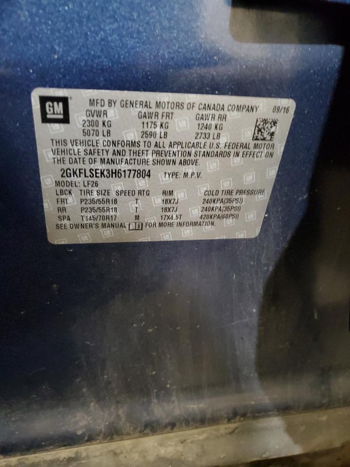 2017 GMC Terrain Sle VIN: 2GKFLSEK3H6177804 Lot: 90747885