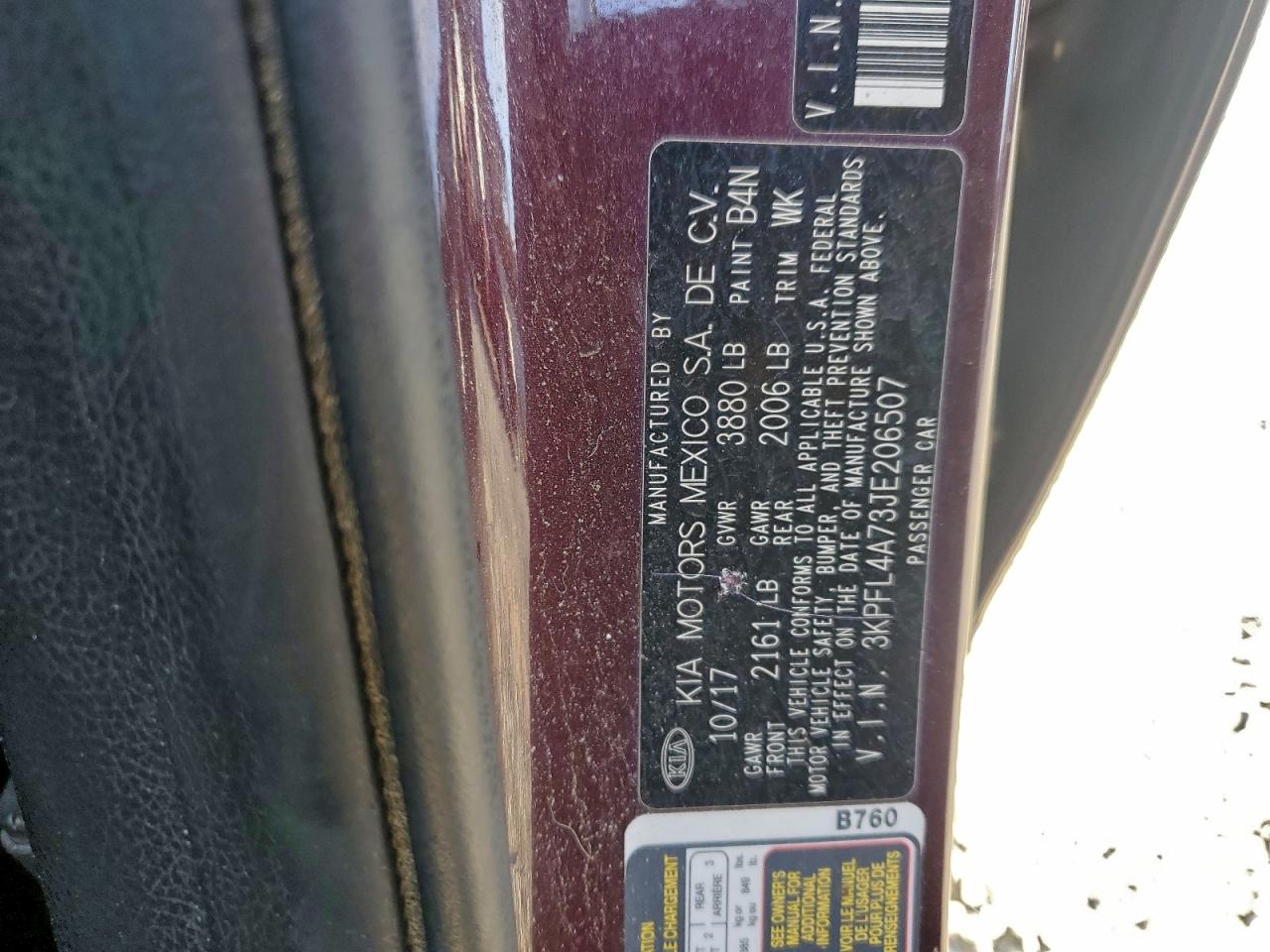 2018 Kia Forte Lx VIN: 3KPFL4A73JE206507 Lot: 94252075