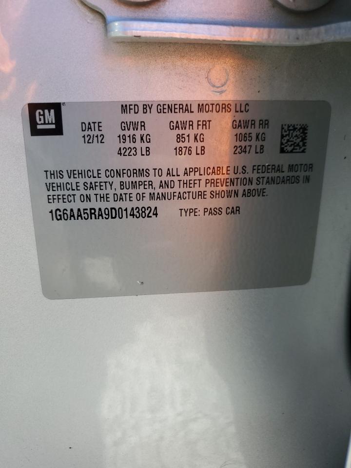 2013 Cadillac Ats VIN: 1G6AA5RA9D0143824 Lot: 92883735