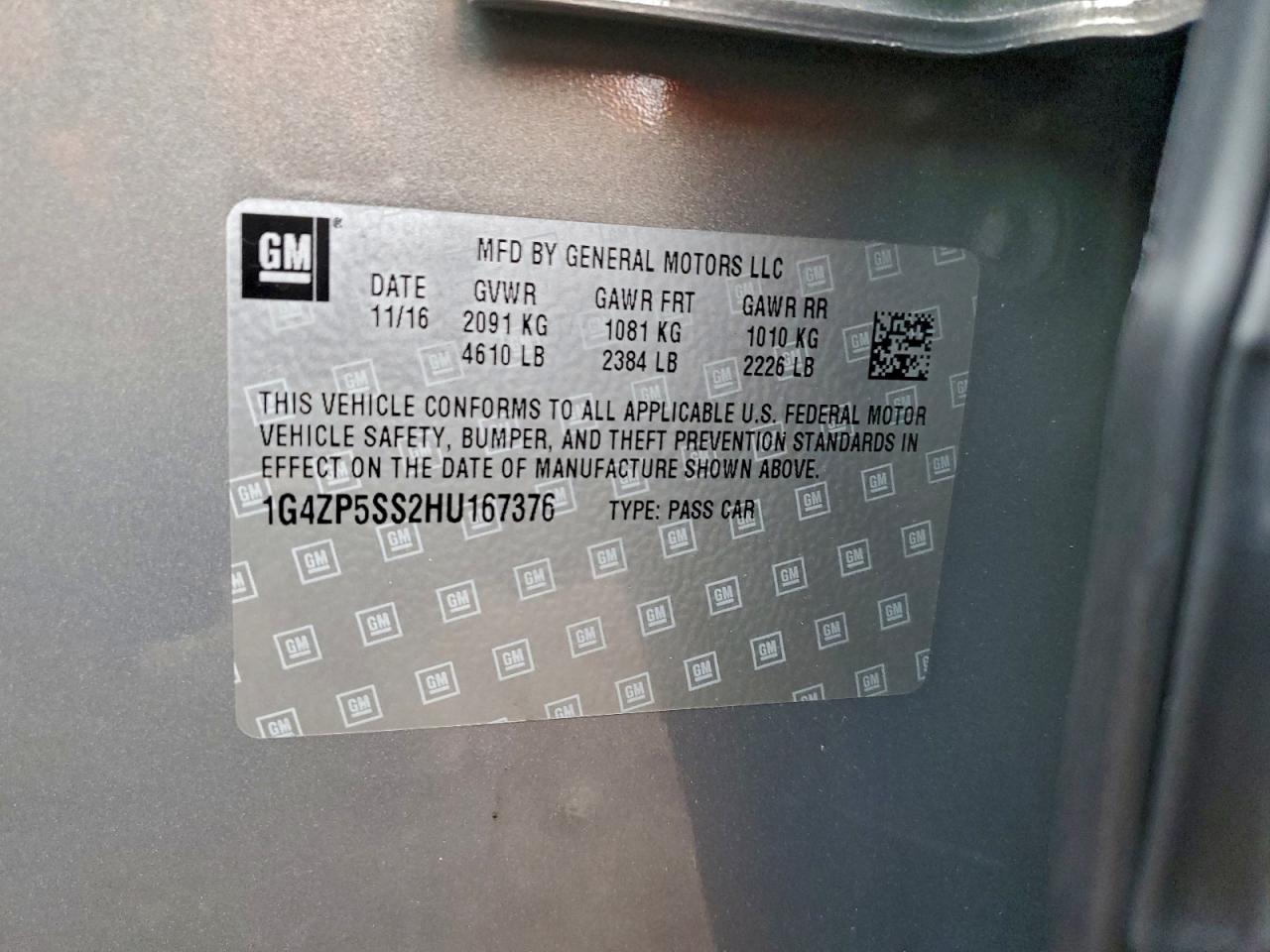 2017 Buick Lacrosse Essence VIN: 1G4ZP5SS2HU167376 Lot: 94280065