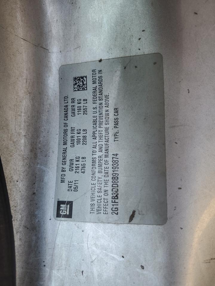 2011 Chevrolet Camaro Lt VIN: 2G1FB3DD8B9193874 Lot: 93432855