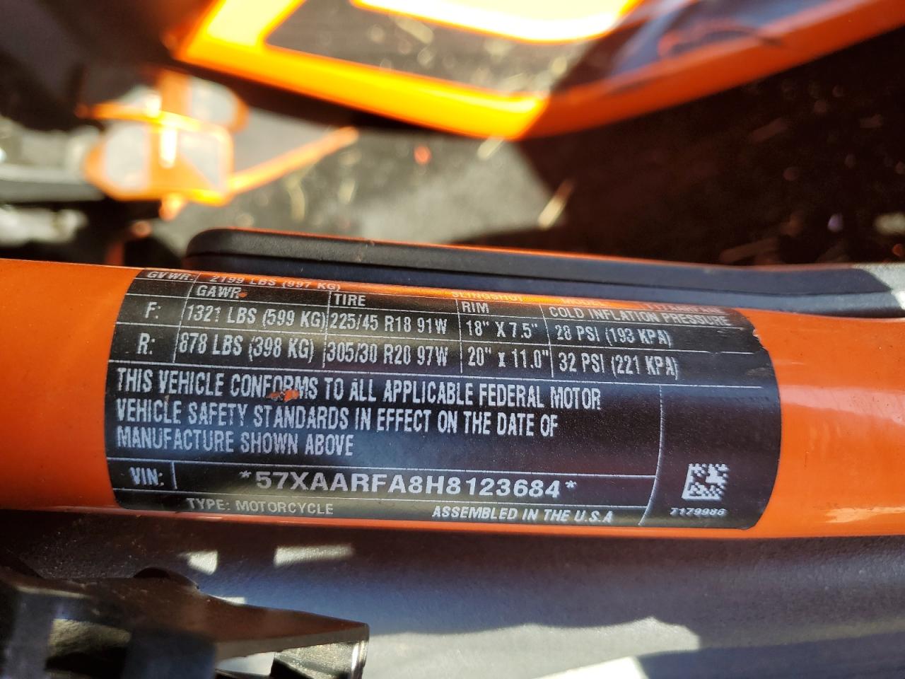 2017 Polaris Slingshot Slr VIN: 57XAARFA8H8123684 Lot: 92685165