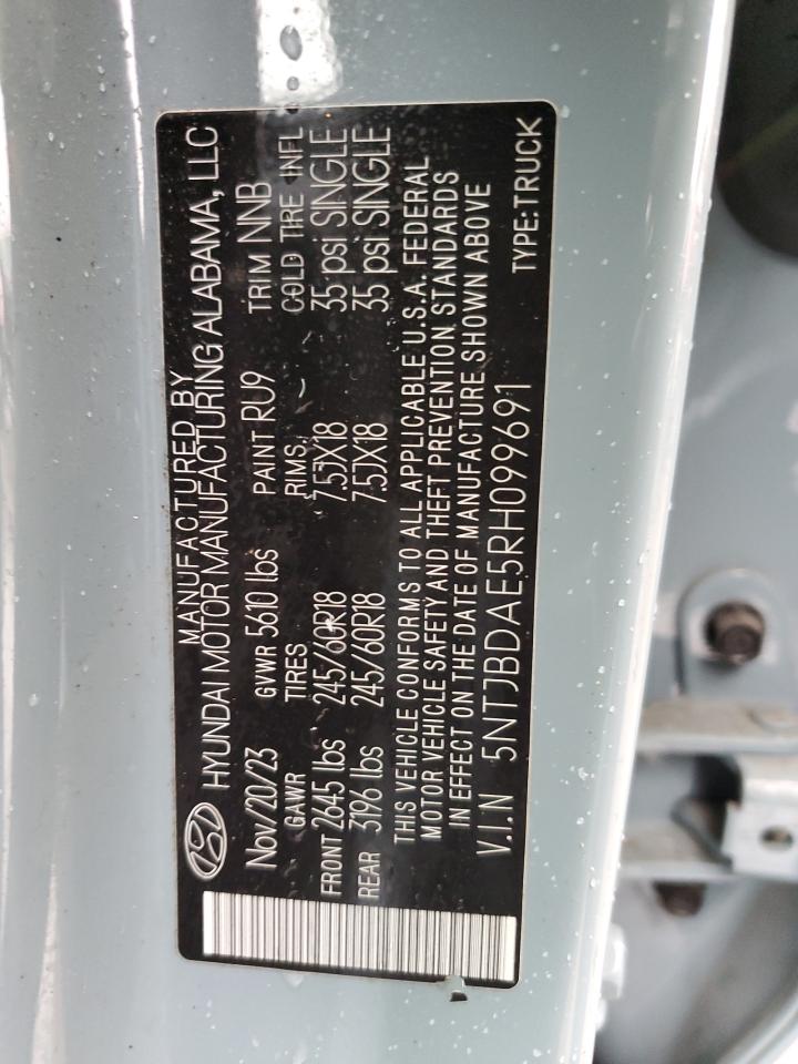 2024 Hyundai Santa Cruz Sel VIN: 5NTJBDAE5RH099691 Lot: 90890595