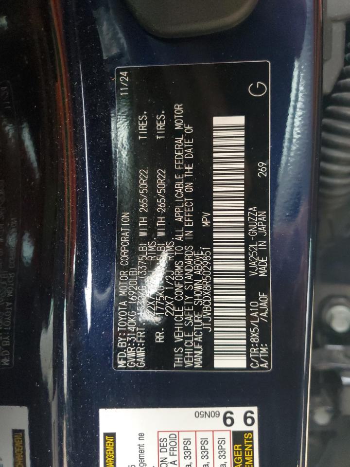 2024 Lexus Gx 550 Luxury VIN: JTJVBCDX8R5029851 Lot: 91178535